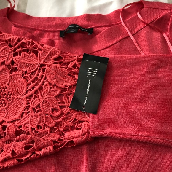 INC International Concepts Coral Lace Sweater - Picture 3 of 4